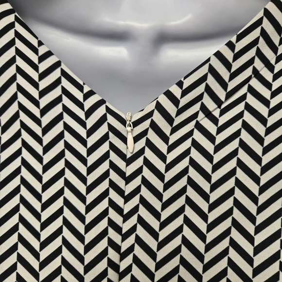 H Han Queen Chevron Side Bows Dress Black and White XL - Picture 5 of 7